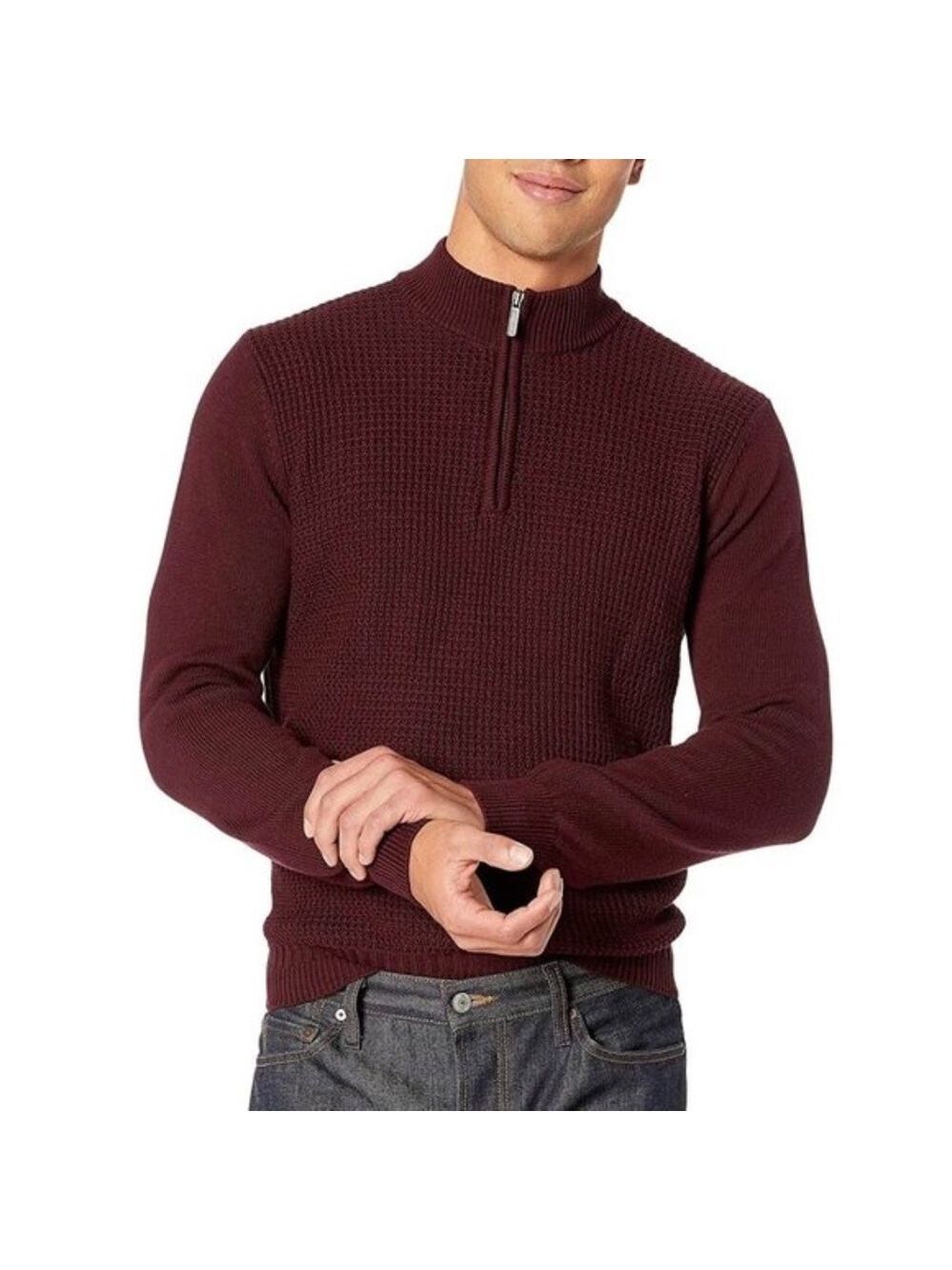 Ben Sheman Popcorn Texture Quarter-Zip Sweater